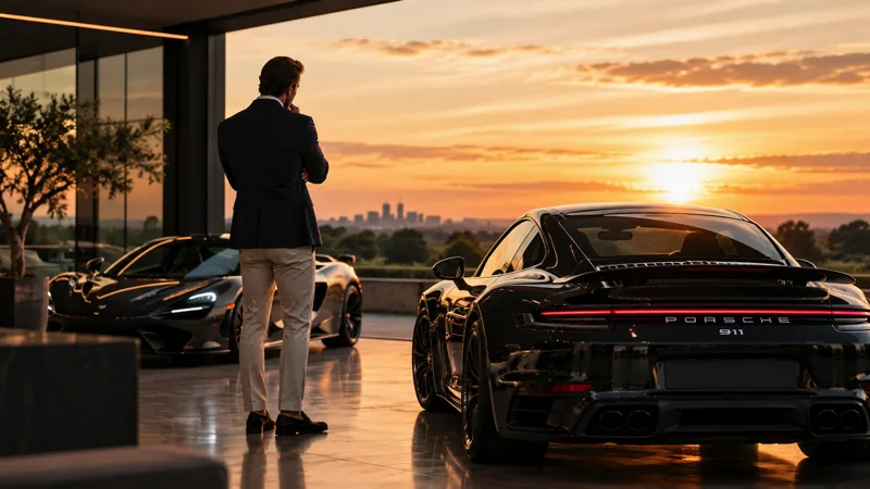man staat bij een Mclaren en een Porsche 911
